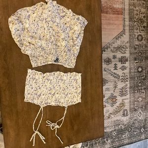 Floral Crop Top and Shorts Set